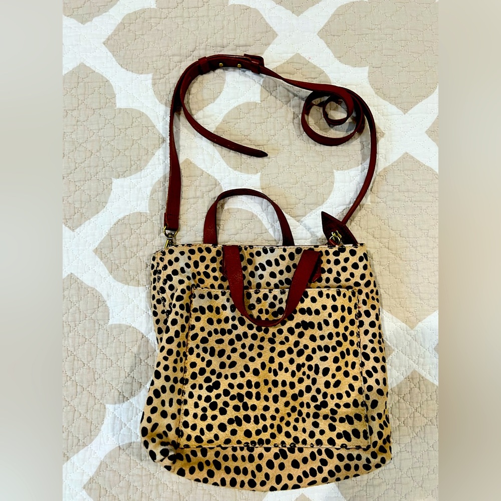 Madewell Leopard Genuine Calf Hair Medium Transport Tote